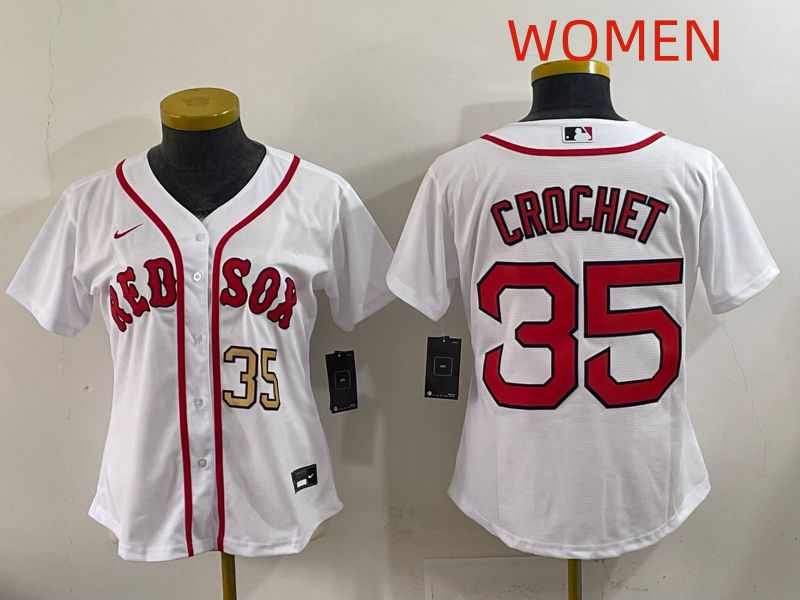 Women 2025 Boston Red Sox #35 Crochet White Game Nike MLB Jersey style 2->women mlb jersey->Women Jersey